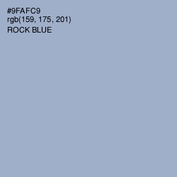 #9FAFC9 - Rock Blue Color Image